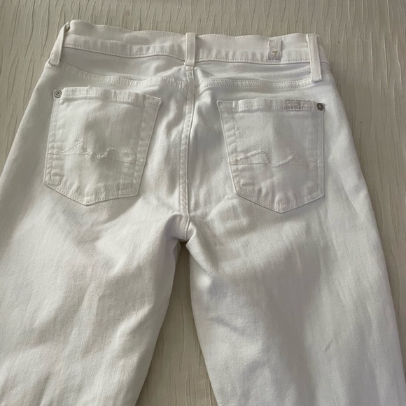 7 for all man kind white ripped skinny jeans - Picture 4 of 4